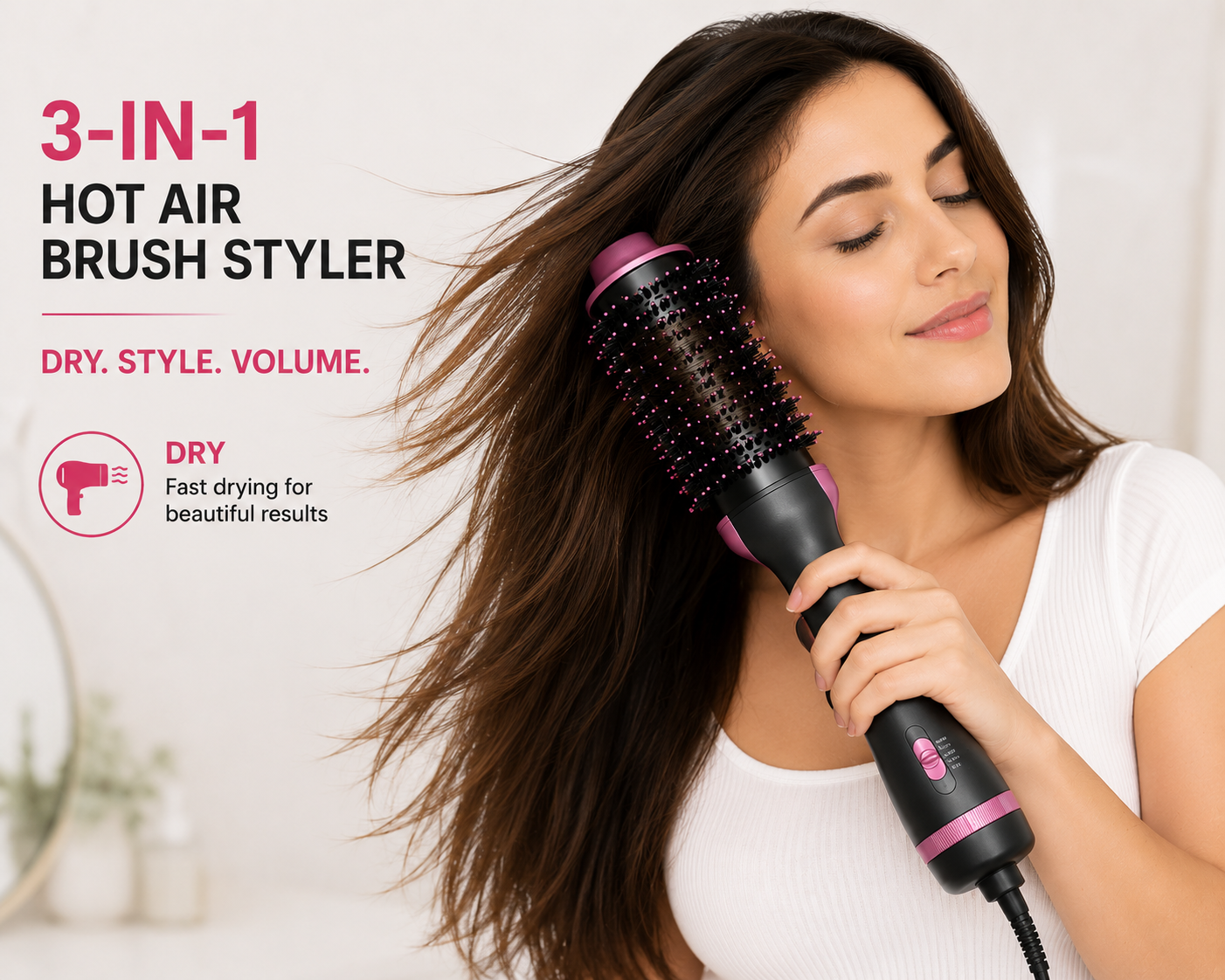 Professional 3-in-1 Hot Air Styler: Your Ultimate Dryer, Straightener, and Curler