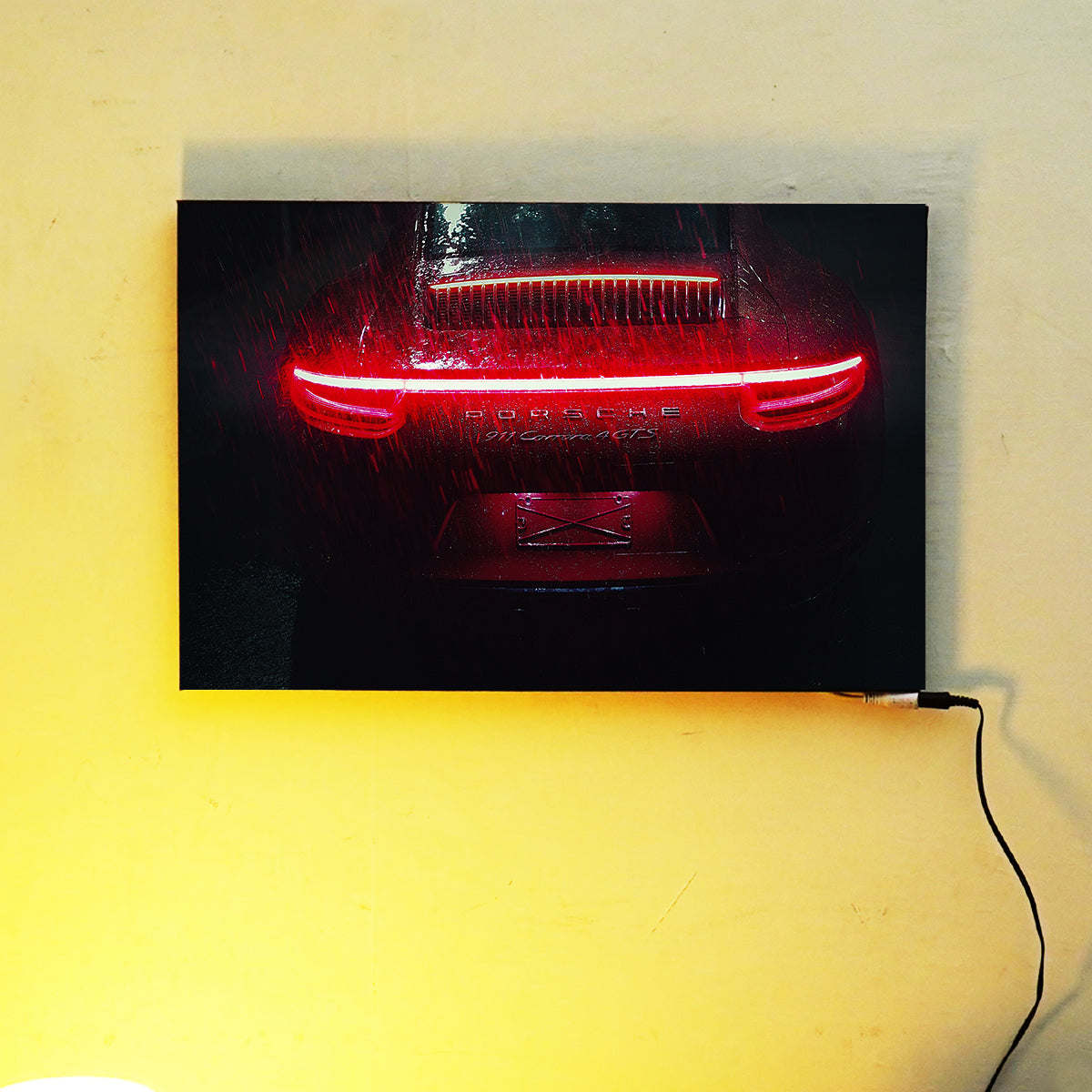Red Porsche 911 Carrera | LED Neon Frame Poster