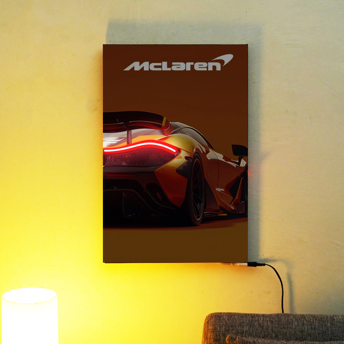 Mclaren Rear LEDs | LED Neon Frame Poster