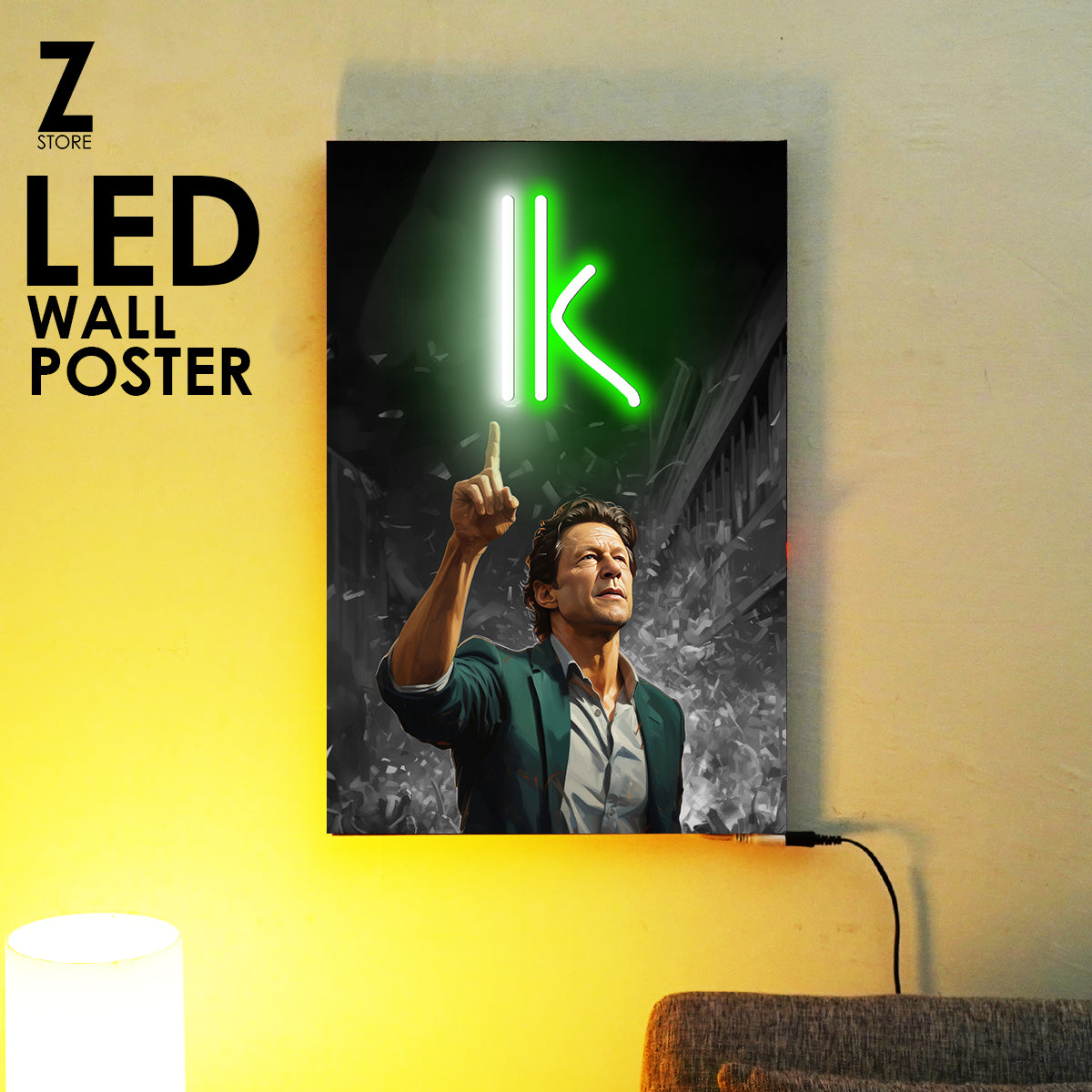 IMRAN KHAN | LED Neon Frame Poster