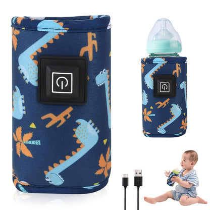Portable USB Baby Bottle Warmer - Travel Milk Warmer Baby Feeding Bottle Warmer - Heating Thermostat Food Warmer