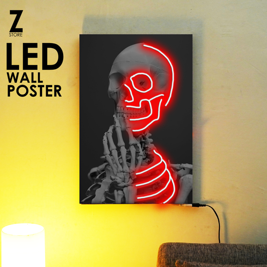 White Skull Neon Poster | LED Neon Frame Poster