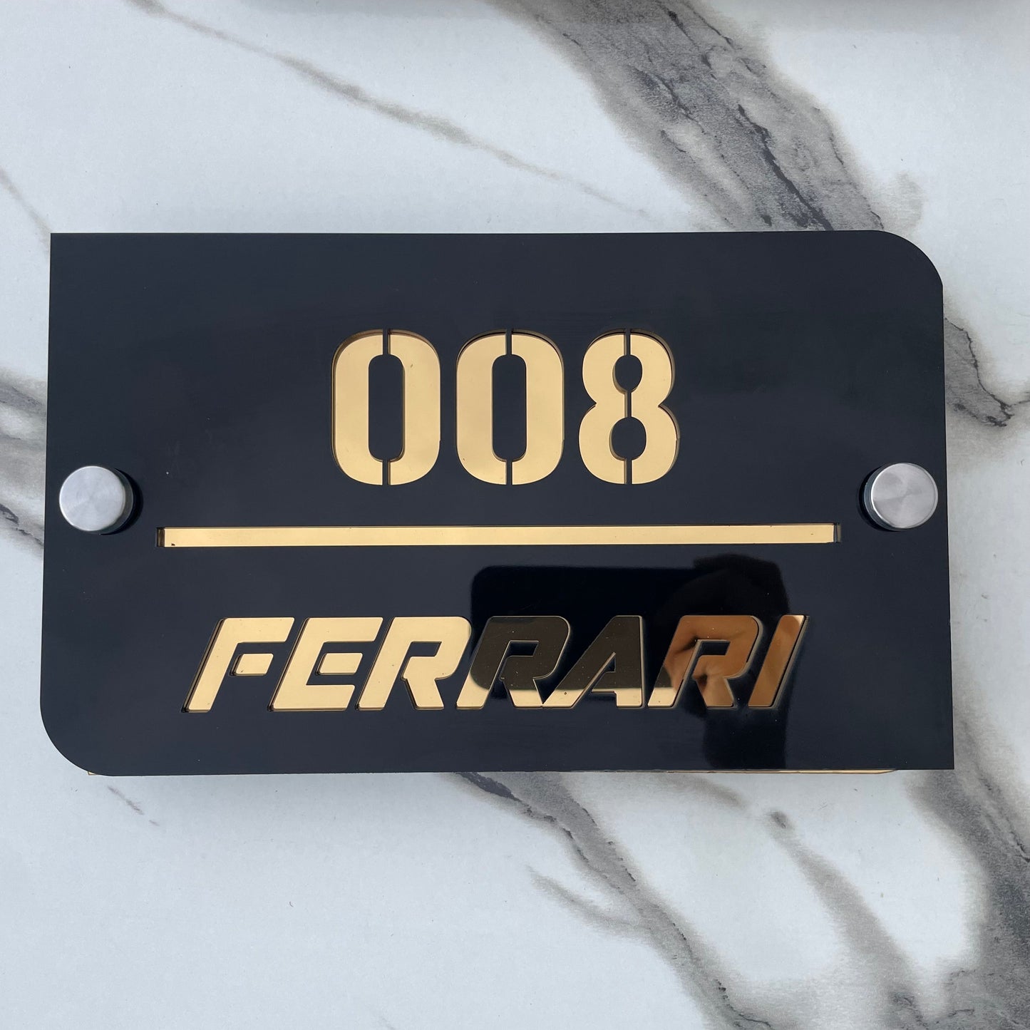 Customize Outdoor House Numbers Plate  ( Black with Golden )