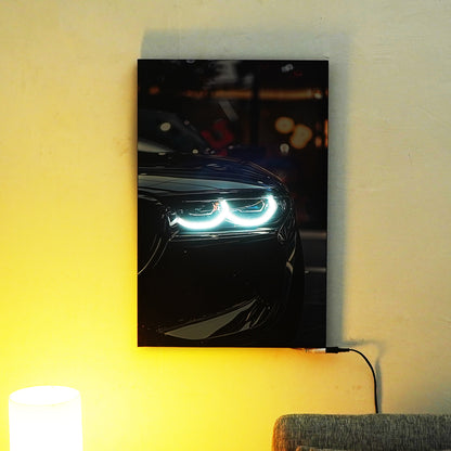 BMW M4 Front LEDs  | LED Neon Frame Poster