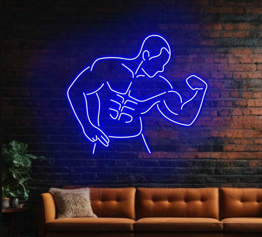 Muscle Man With 6 Pack Neon Sign