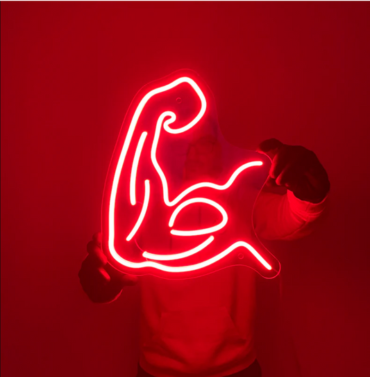 Muscle Neon Sign for Gym, Wall Sign, Neon Lights