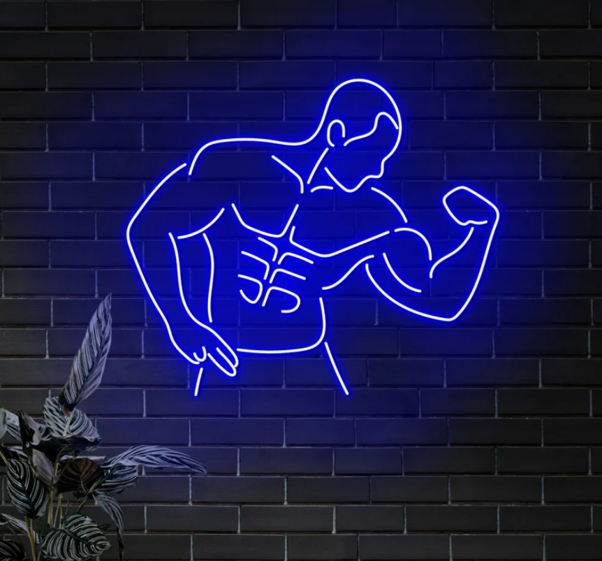 Muscle Man With 6 Pack Neon Sign