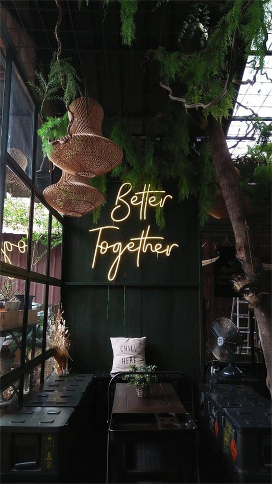 Better Together Neon Sign Wall Decoration (2 lines)