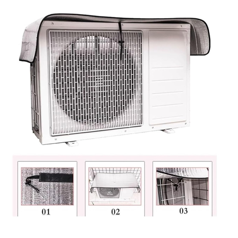 AC Outdoor Unit Protector Aluminium Cover With Straps