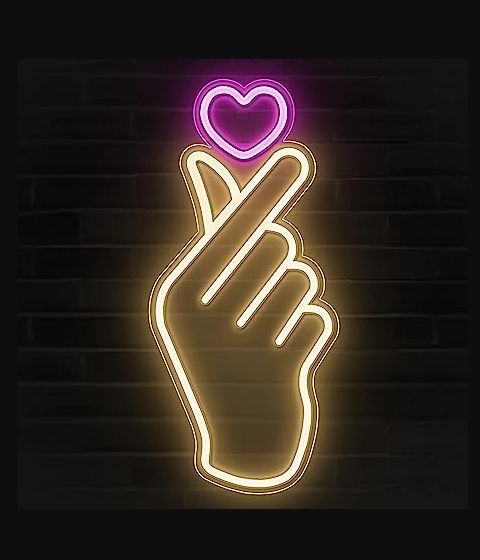 Finger Heart Love - LED Neon Sign for Room wall