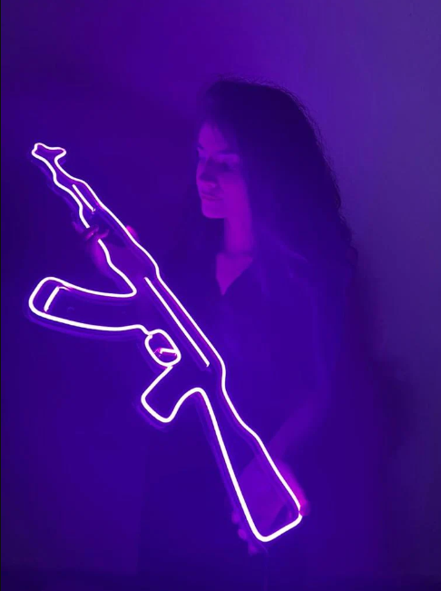 AK-47 Gun Neon Sign