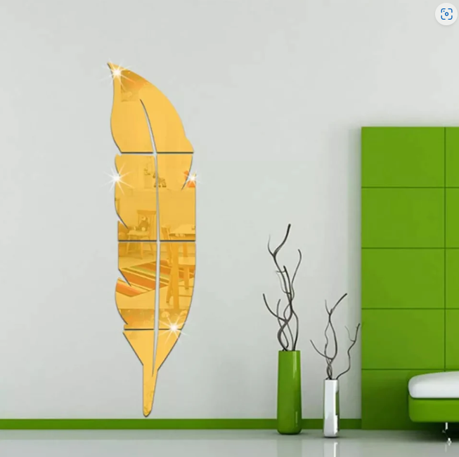 Golden Acrylic Leaf Mirror